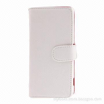 White Litchi Texture Leather Case with Holder & Credit Card Slot for Sony Xperia Z2